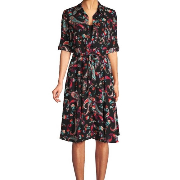 Nanette Lepore Dresses & Skirts - NANETTE Nanette Lepore Paisley Waist-Tie Dress SZ 4